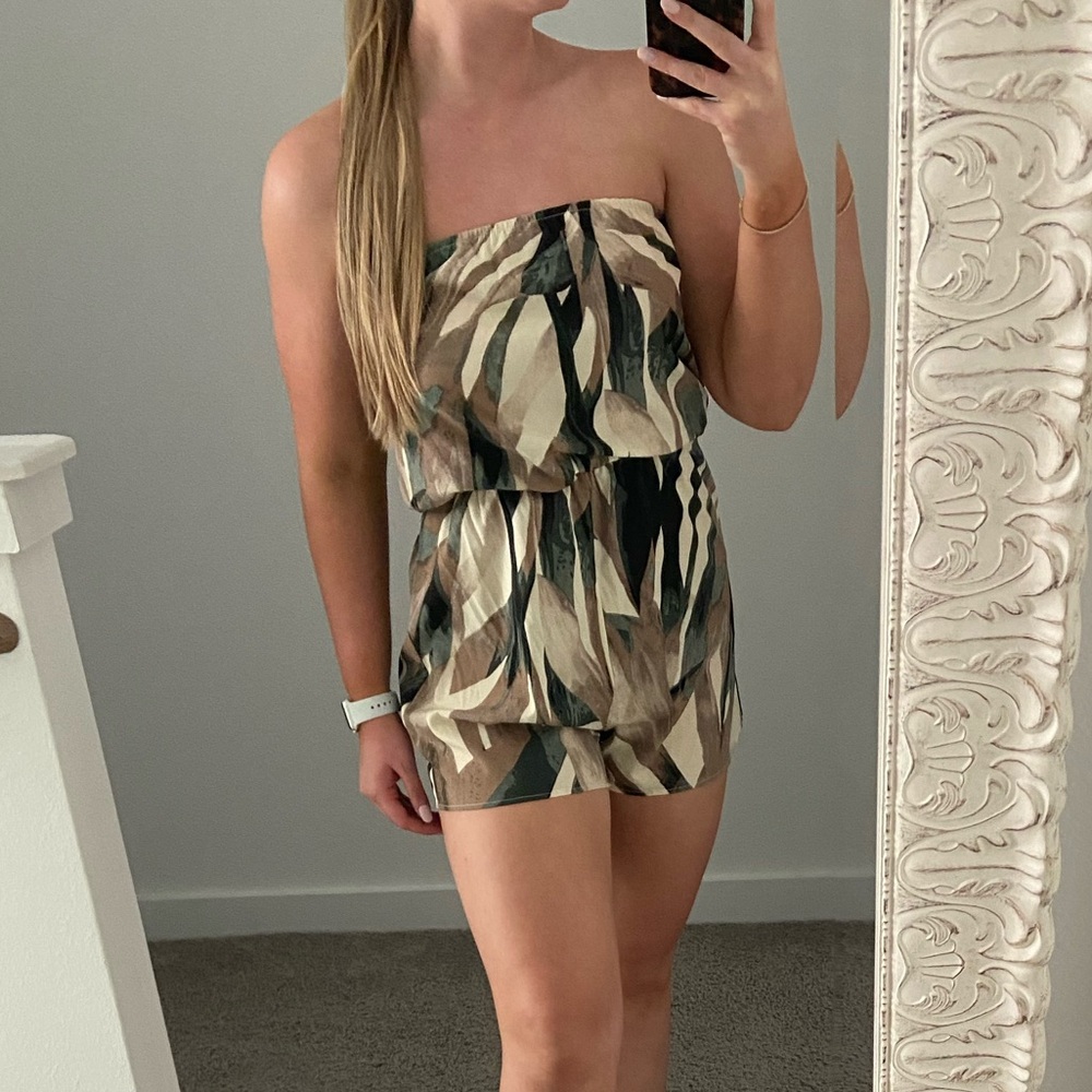 Multicolor Strapless Romper